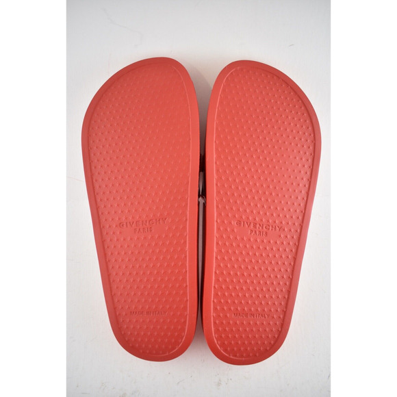 Givenchy Paris Red Rubber Logo Embossed Slide On Pool Sandal Flip Flop Flat 40 - Picture 12 of 12